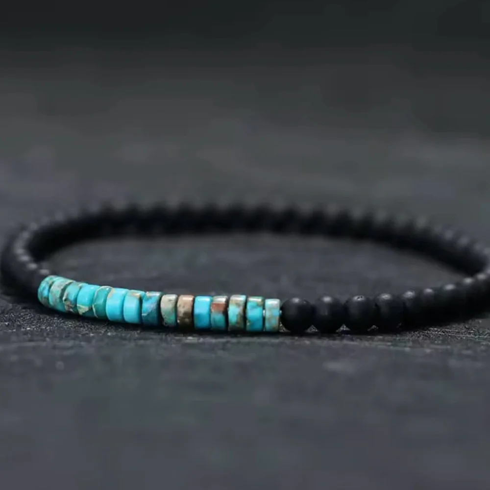 Black and Turquoise Beaded Bracelet